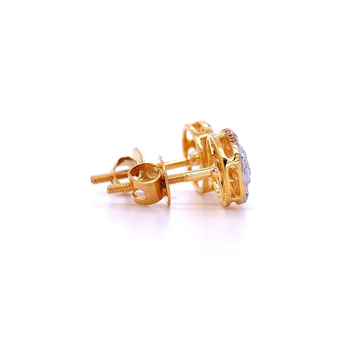 Circle of love gold diamond earrings