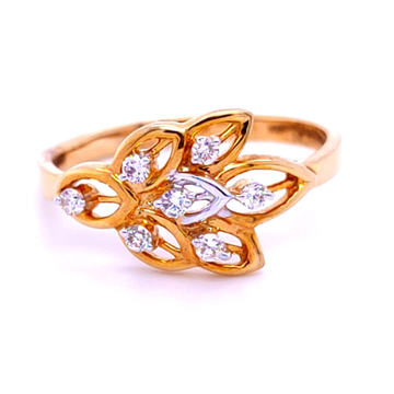 Captive blossom diamond ring in 14 kt