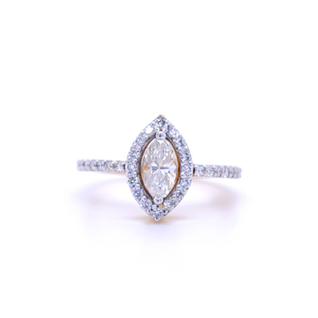 An exclusive marquise shape  diamond engagement ri...