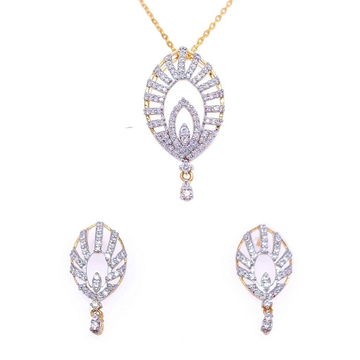 Sparkling Finesse Diamond Pendant And Earrings Set