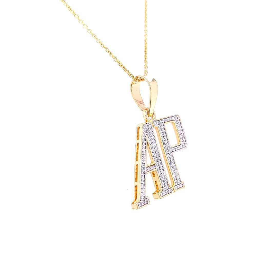 Letter ap diamond pendant