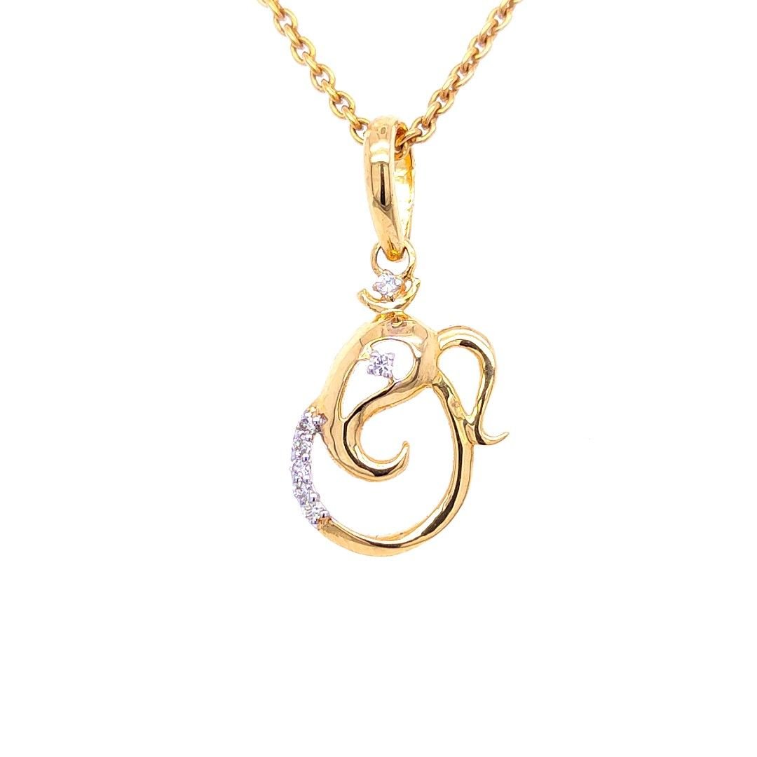 Elegant Lord Ganesh Diamond Pendant