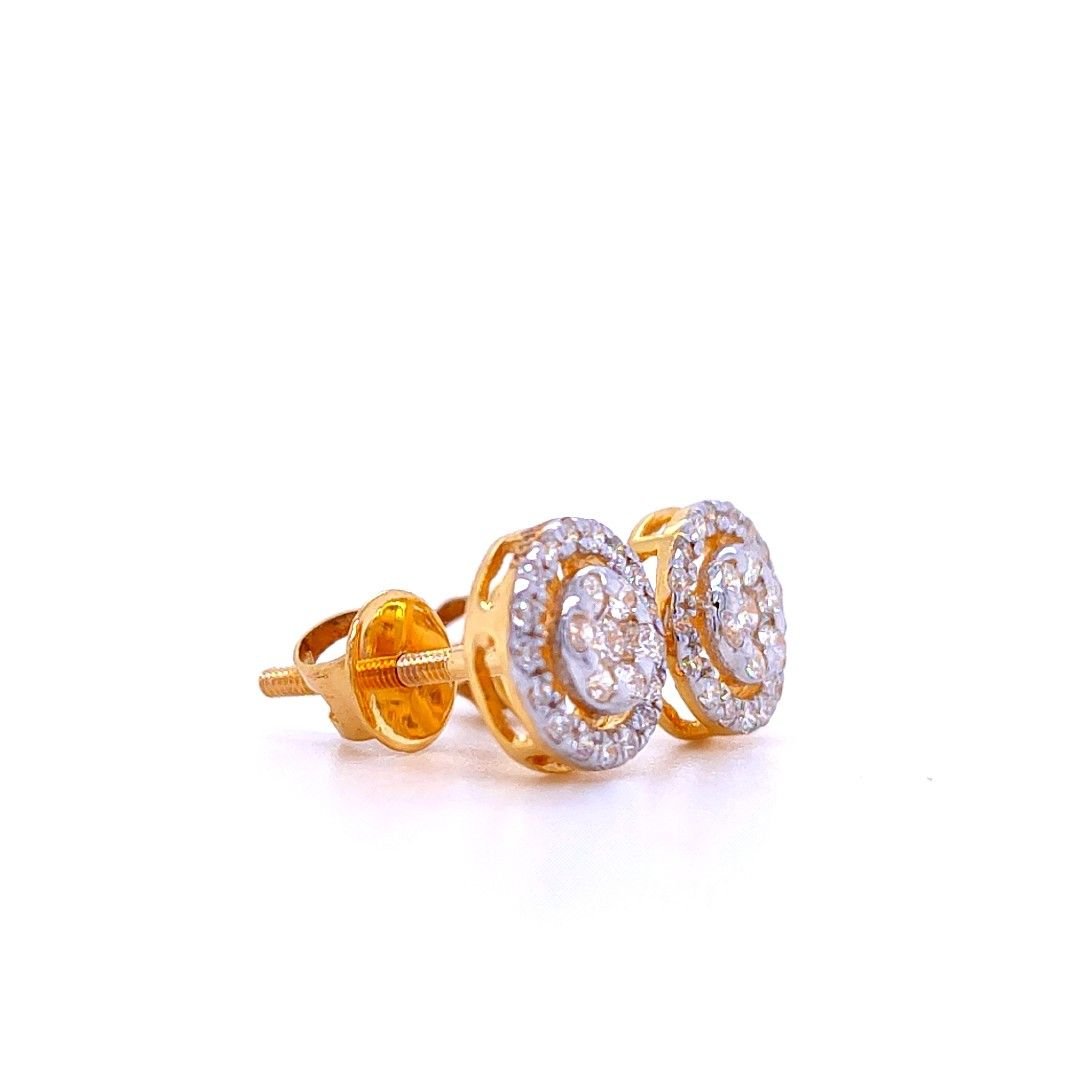 Circle of love gold diamond earrings