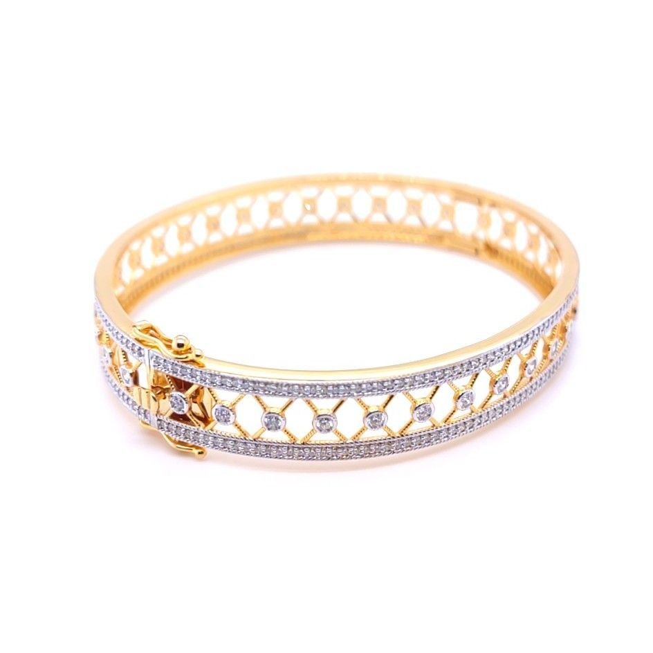 Opulent contemporary diamond bangle