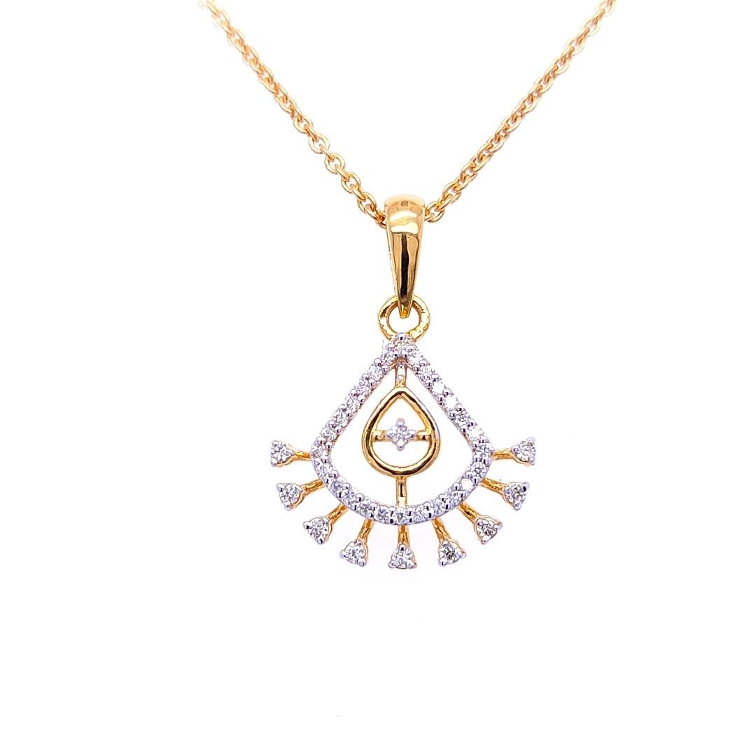 Gleaming Diamond Pendant & Earrings Set