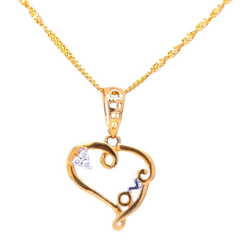 Delicate heart 3 diamond pendant