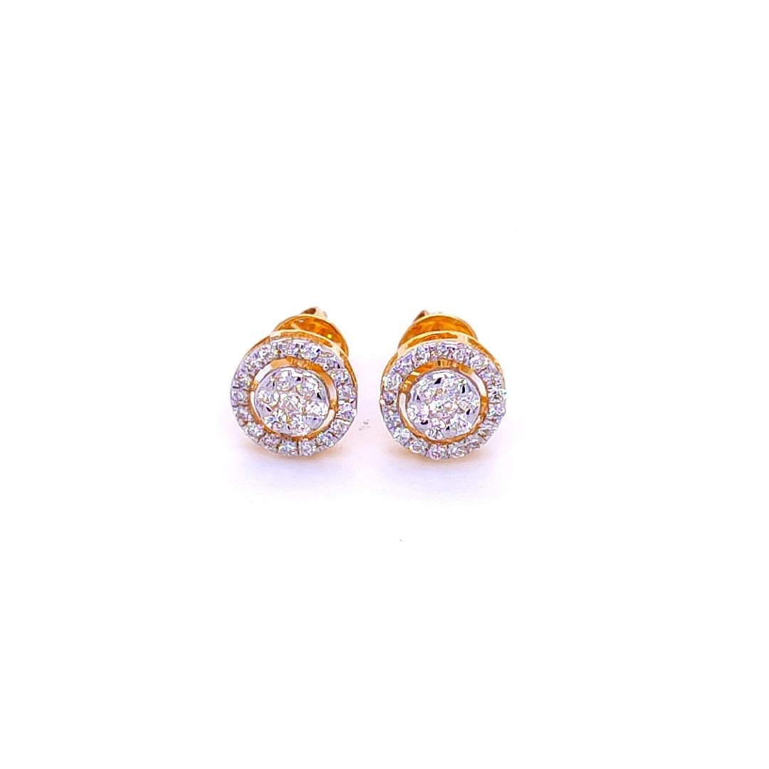 Circle of love gold diamond earrings