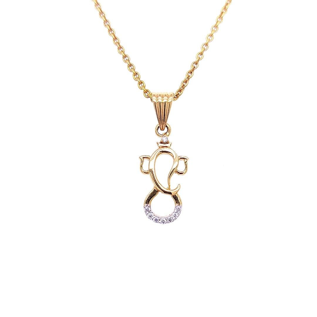 Religious Shri Ganesh Diamond Pendant