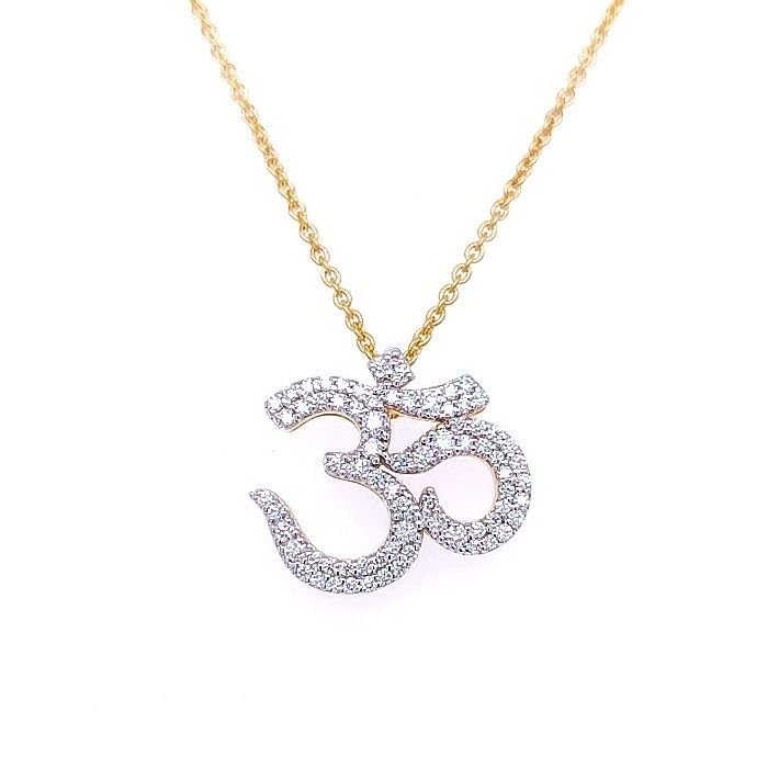 Om gold diamond pendant