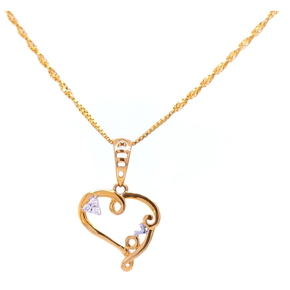 Delicate heart 3 diamond pendant