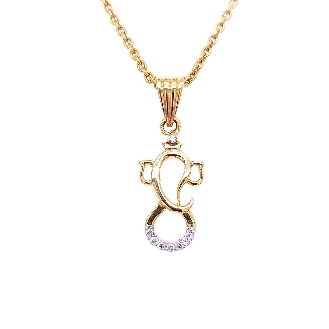 Religious Shri Ganesh Diamond Pendant