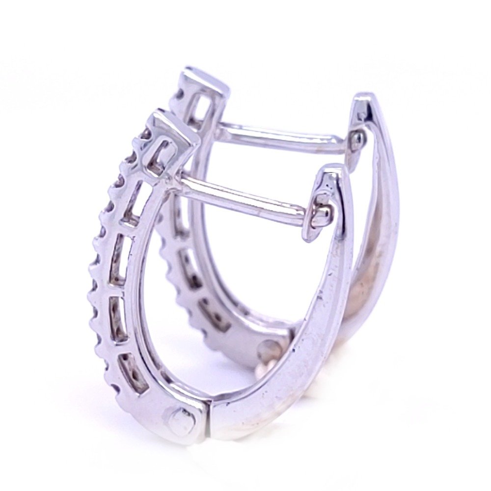 Delize white gold diamond earring hoops