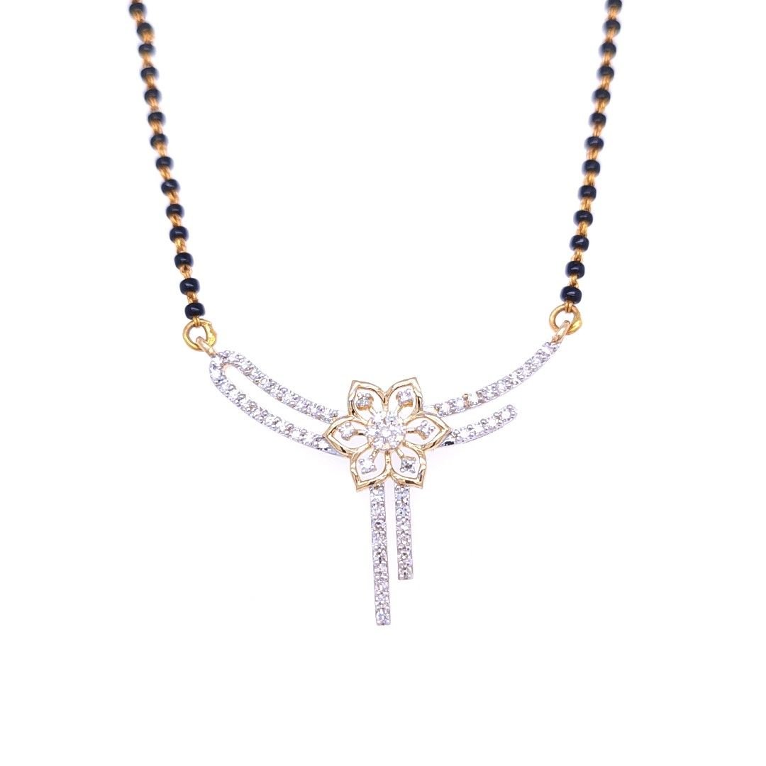 Radiant flower diamond mangalsutra