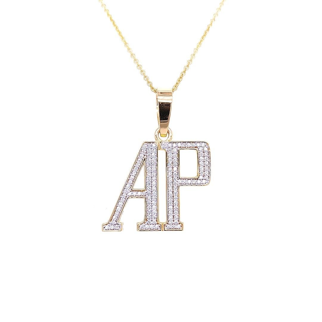 Letter ap diamond pendant