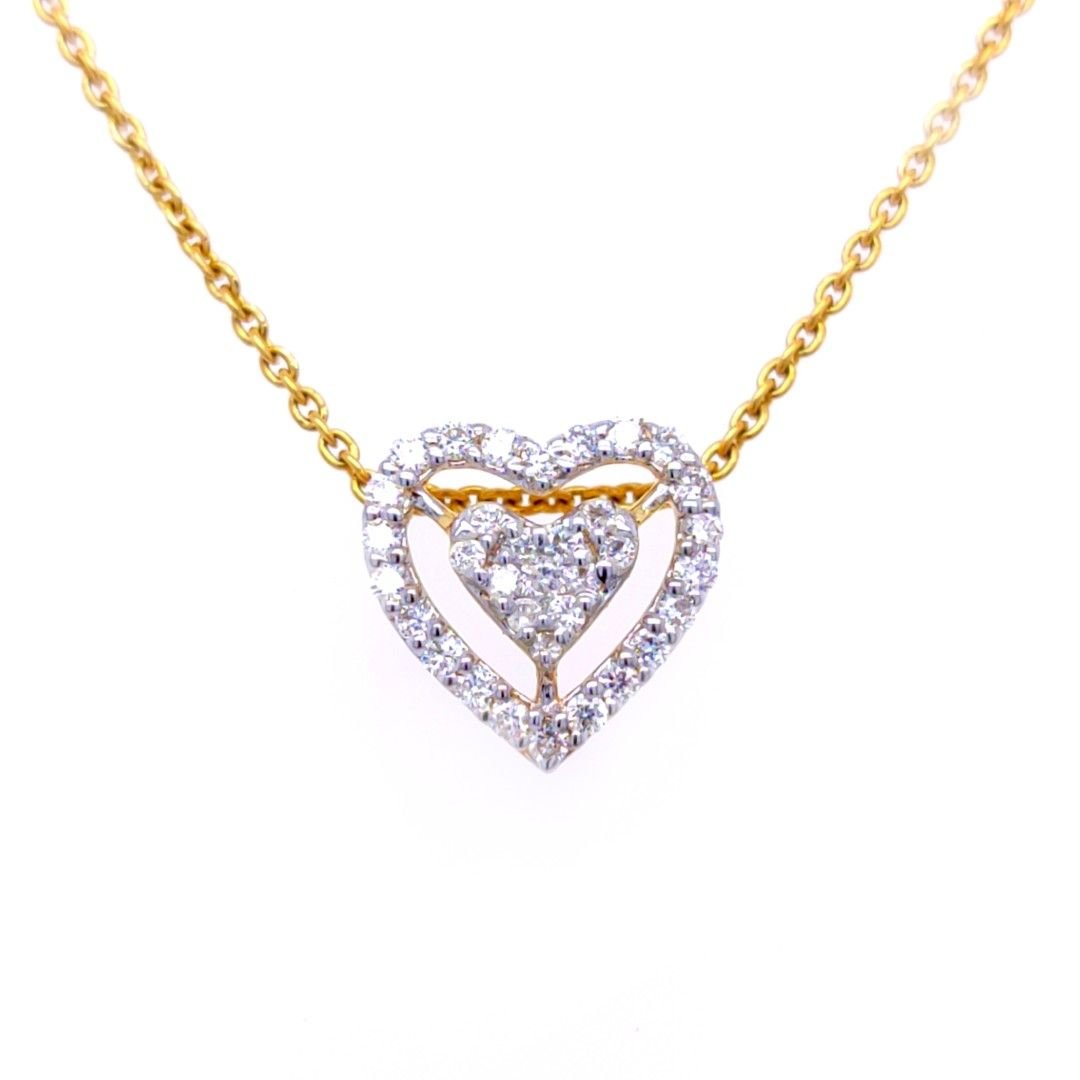 Tyra Heart Diamond Pendant & Earrings Set