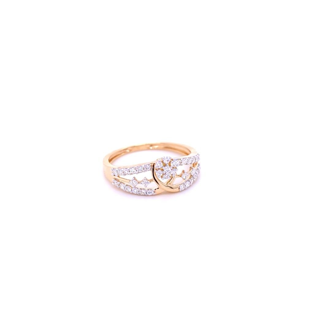 Dual Line Band Style Diamond Ring