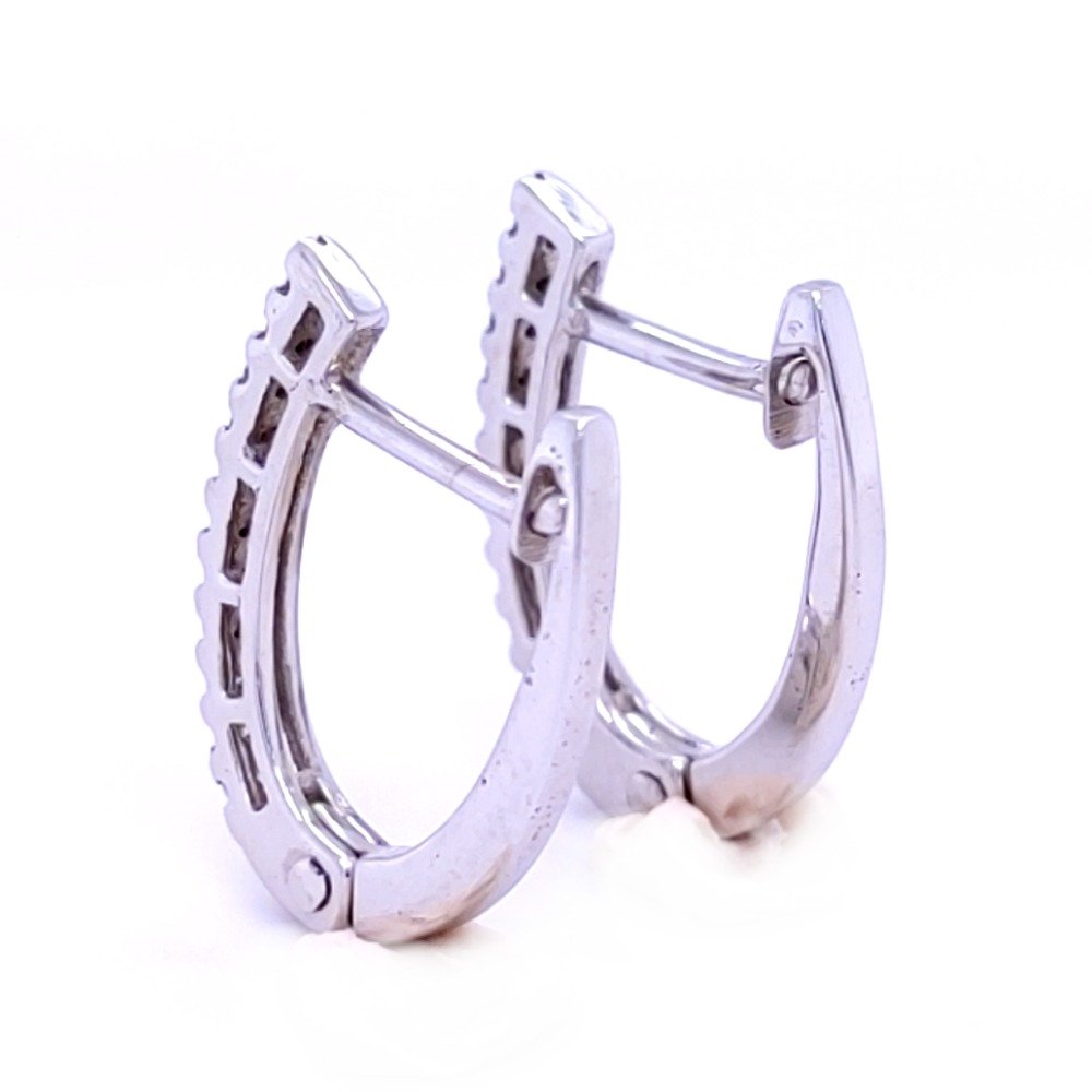 Delize white gold diamond earring hoops