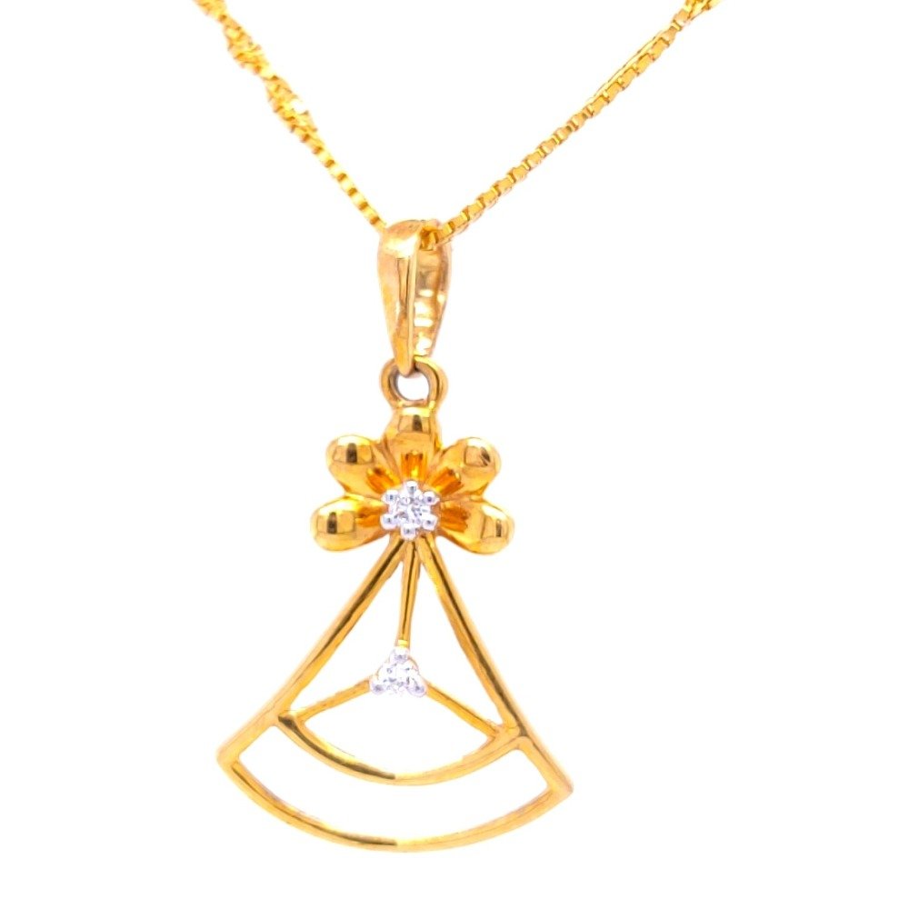 Flower cone shape diamond pendant