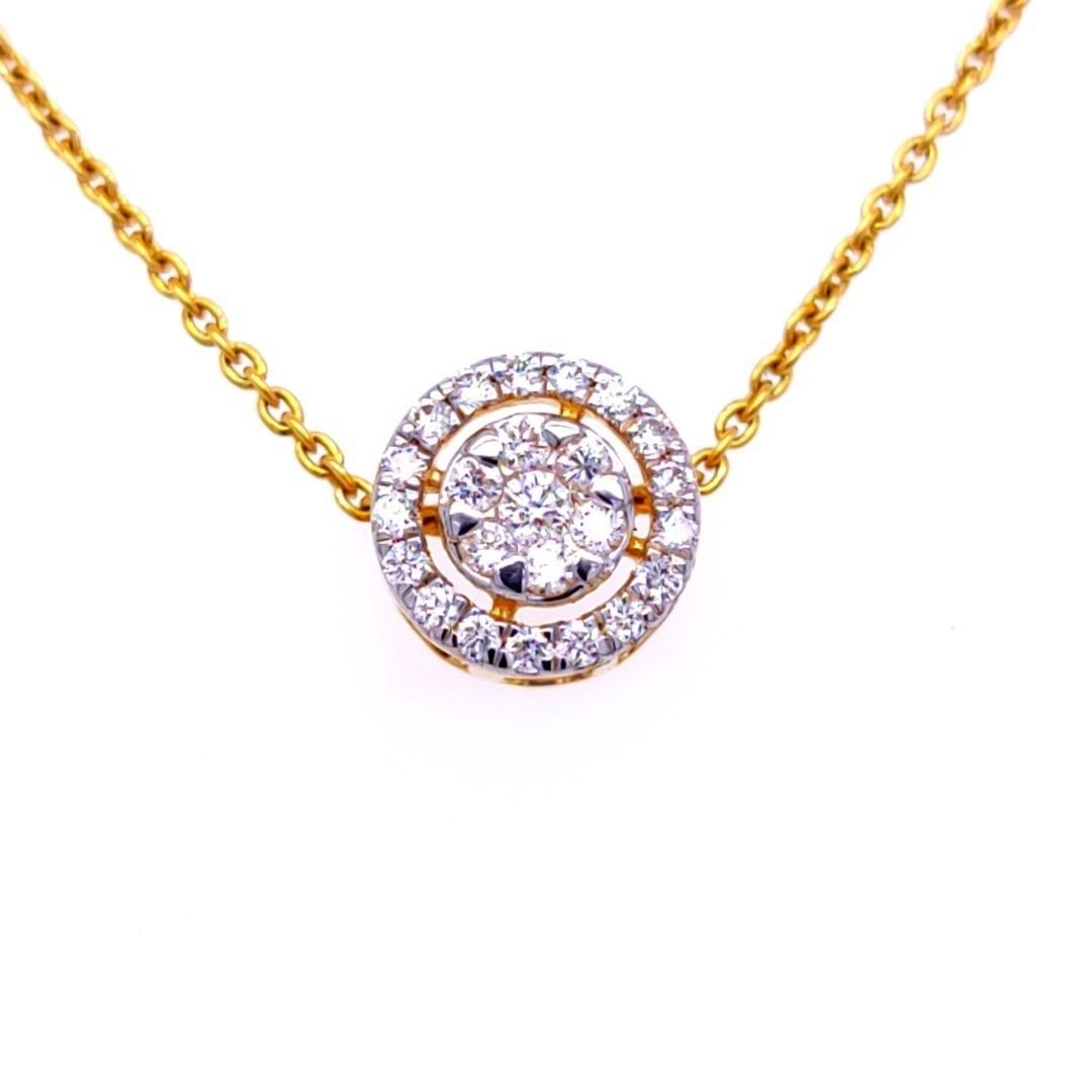 Circle of love gold diamond pendant