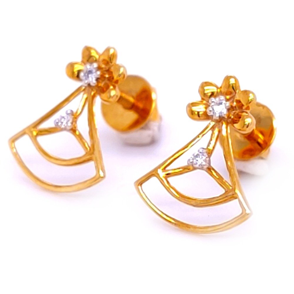 Sunflower cone diamond earring light weight