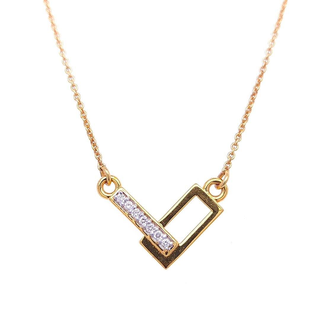 Charming Cubical Diamond Chain Necklace