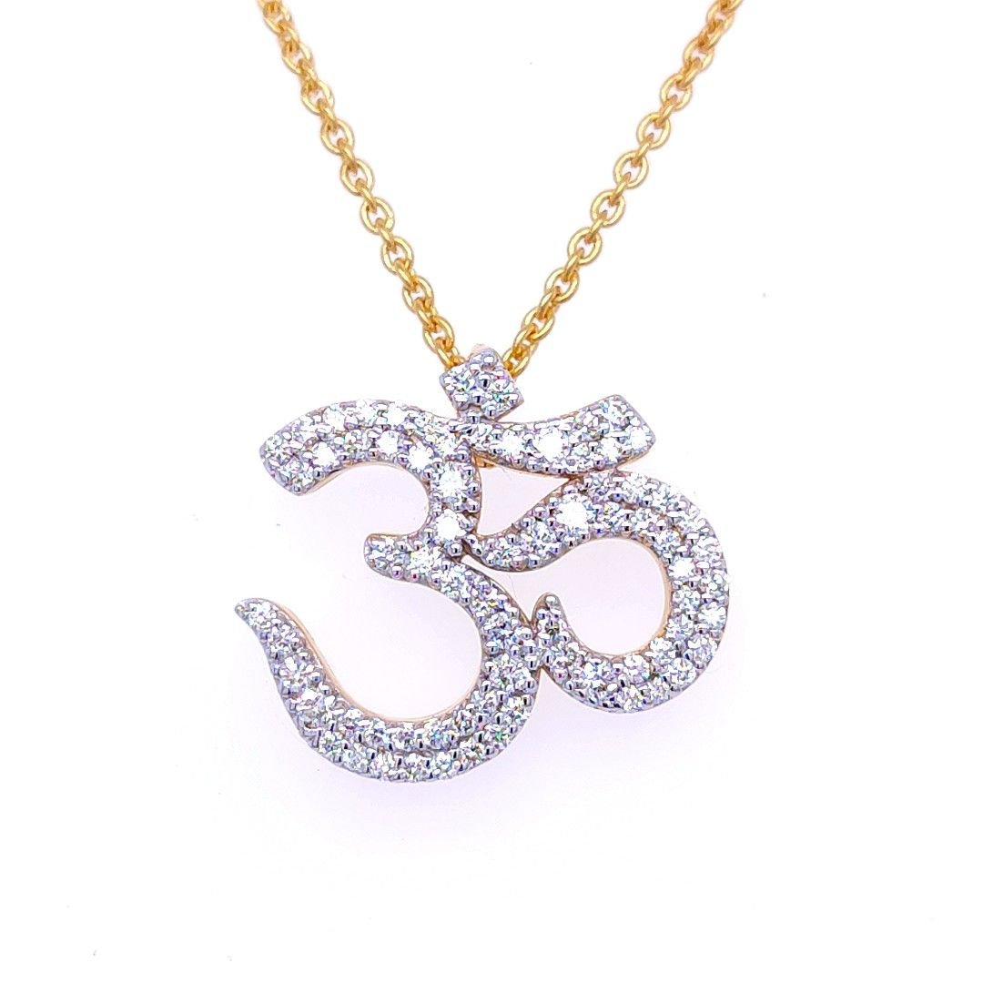 Om gold diamond pendant