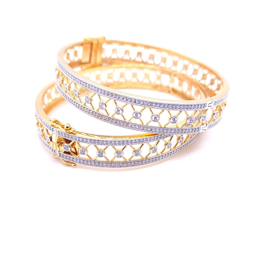 Opulent contemporary diamond bangle