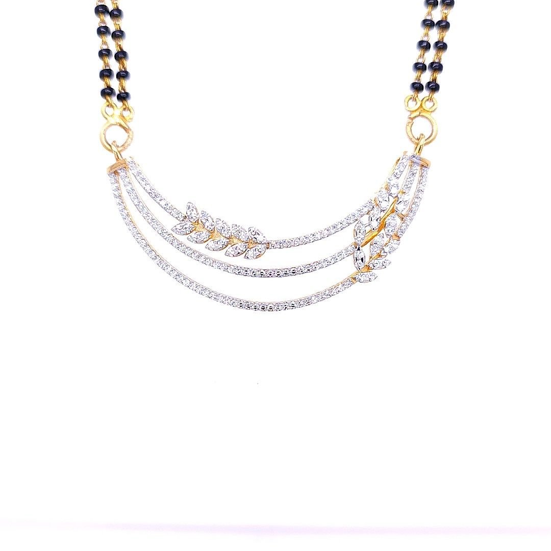 Entrancing Leaf Diamond Mangalsutra