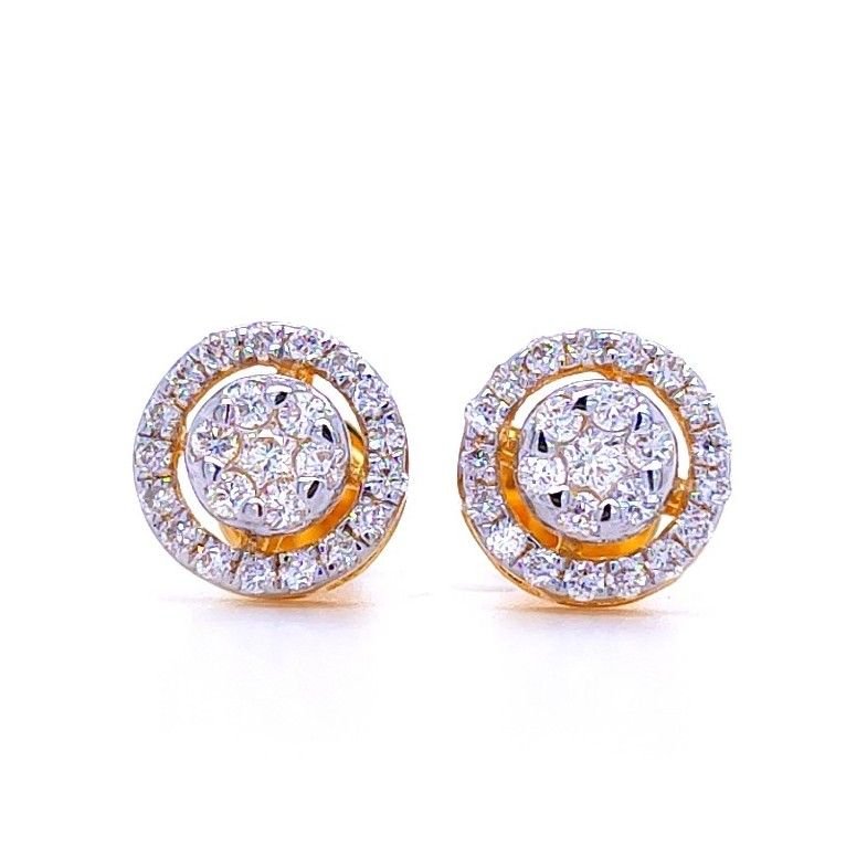 Circle Stud Earrings with 0.10 Carat TW of Diamonds in 10kt White Gold