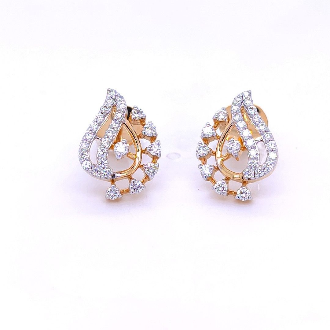 Flourishing lush stud diamond earrings