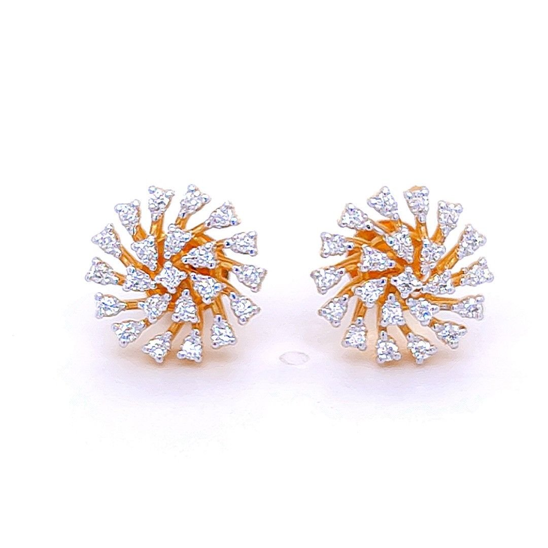 Hypnotic spiral diamond stud earrings