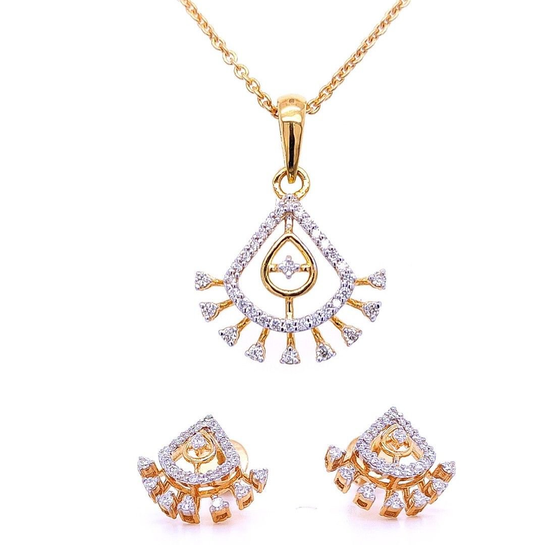 18k Real Diamond Pendant Set JGS-2103-00410 – Jewelegance