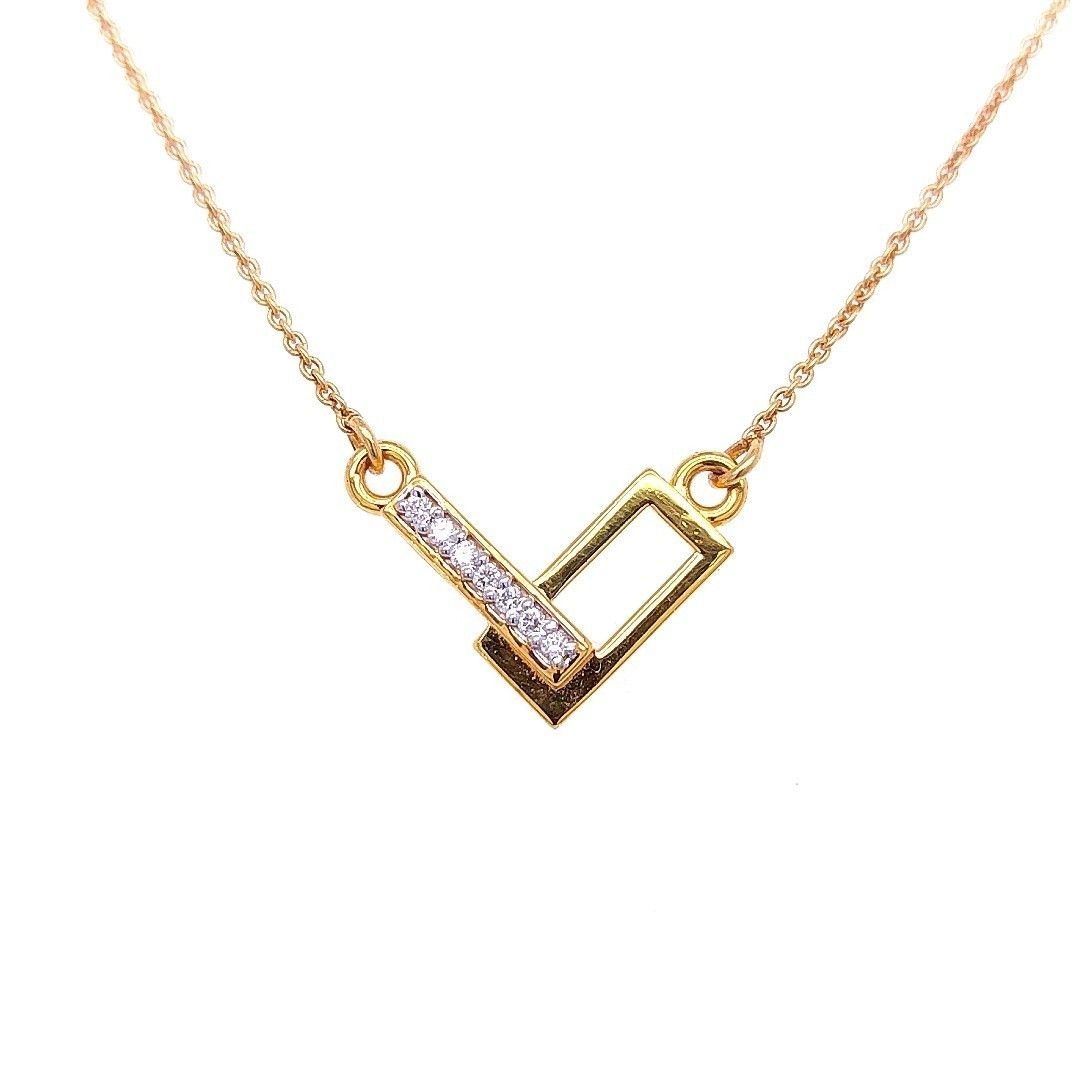 Charming Cubical Diamond Chain Necklace