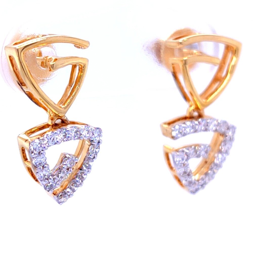 Duo dangle dazzling diamond earring